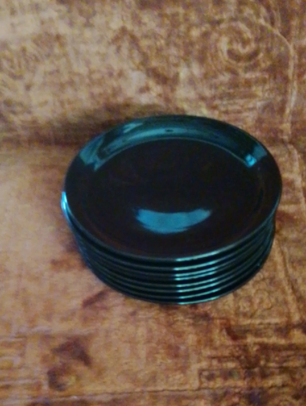 Solid Black Glossy Mainstays Home classicblack stackable salad Plate 8x8 Setof8